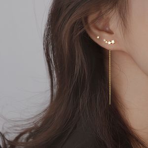 Trend Long Wire Tassel Thread Chain Climb Star Heart Beads Pendants Drop Earrings Women s Straight Hanging Earings Jewelry E3