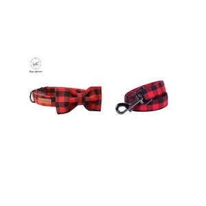 Paws Style unico Collar per cani a quadri natalizi e set di guinzaglio per il prodotto per animali domestici T200517