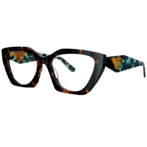 Lux model irregular shape women glasses frame 52-19-140 imported leopard plank fullrim lightweight turquoise legs for prescirption fullset design case