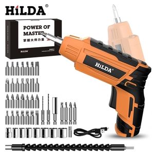 HILDA Tournevis électrique sans fil Batterie rechargeable domestique Mini perceuse Outils électriques Y200321