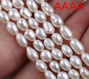 Pérolas de água doce natural 100% pura de 6-7mm aaaa-c de graus diferentes lisos nos dois lados pérolas semi-acabadas para colar de pulseira diy