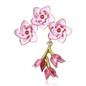 Broche De Flor Coreano al por mayor-Moda coreana Pink Flower Broche Pines Camisa femenina Cuello Accesorios de Luxulry Joyería de moda Broches para mujeres