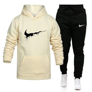 2022 Herrens träningsdräkt Färgglad Jesus tryck hooded hoodie+jogging casual långa byxor design man golf stor storlek dagliga streetwear