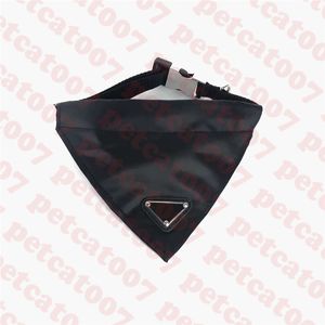 Branded Pets Scarf Triangle Towel Metal Logo Dogs Bib Collars Adjustable Pet Scarves Supplies Wholesale