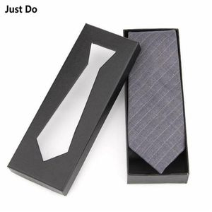 Schwarze Pappe Geschenkbox für Krawatte 21.5 8 3.5 cm 20pcsthick Pappboard Krawattenpackungskästen mit Window209r