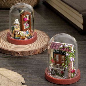 Cutebee DIY-Haus aus Holz, Puppenhäuser, Miniatur-Puppenhaus-Möbelset mit LED-Spielzeug für Kinder, Weihnachtsgeschenk, Mini-Haus AA220325