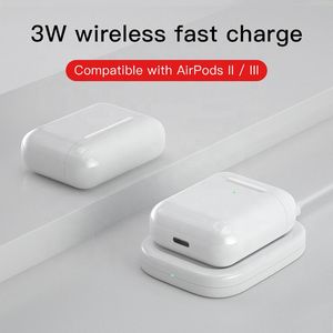 3 W Kablosuz Şarj LED Qi Mini Taşınabilir Telefon Şarj Airpods Pro iPhone Smartphone için