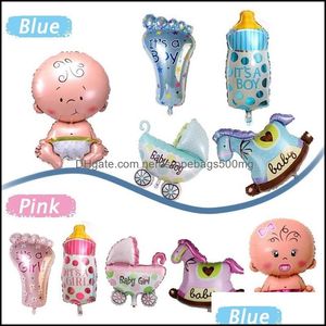 Imprezy przychylność imprezy zaopatrzenie w gestywny ogród domowy 5pcs/set baby shower ballon zestaw dziewczyna chłopiec końskie stopy karmienie zestaw zabawki folia balony s