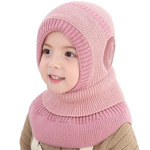 Caps & Hats Winter Baby Knit Kids Beanie for Girl Boy Scarf with Cu 220824