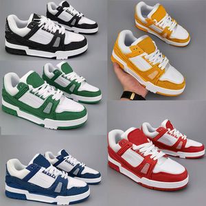 Designer Flat Sneaker Trainer Freizeitschuhe Denim Leinwand Leder weiß Grün rot blau Buchstaben Mode Plattform Frauen Frauen