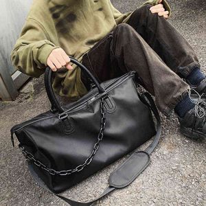 Nylon Waterproof Duffle bags Chain Travel Luggage Sports Bags Men/women Handbags Tote Shoulder Crossbody Bag Multifunction 220626