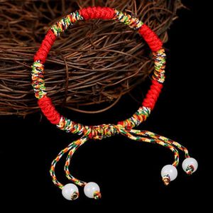 Charm armband färgglad handvävd lycklig knut armband tibetansk buddism flerfärgad vävd vänskap armeletcharm