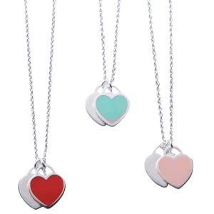 Wholesale silver party plates resale online - Heart Love Necklace Bracelet Suit for Man Woman Necklaces Bracelets Fashion Chain Brand Jewelry Color