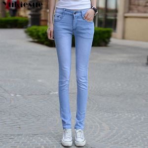 Denim Skinny Womens Stretch Jeans Kvinna Kvinnlig bomull Denim för kvinnliga pennbyxor dambyxor plus storlek 210608