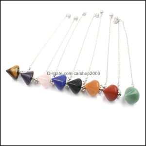 Colares pendentes pingentes j￳ias jln cristal pedra circular pir￢mide forma desd￩m charme cone p￪ndum com cadeia de lat￣o