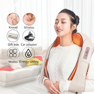 U Shape Electrical Shiatsu Back Neck Shoulder Body Massager Infrared Heated 4D Kneading Car Home Massage Shawl Device