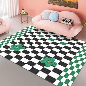 Mattor enkla checkerbrädor gitter mattor och för hem vardagsrum dekoration tonåring sovrum dekor mattan soffbord område rugcarpets