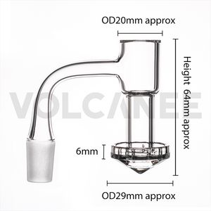 Volcanee Sigara Tırnakları Elmas Alt Tam Kaynak Terp Slurper Eğimli Kenar Kuvars Banger Od 20mm 10mm 14mm 18mm 18mm Cam Su Bongs için Erkek Kadın Dab Rigs