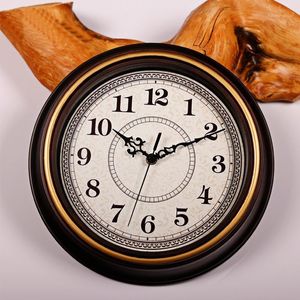 Wall Clocks Classic Retro Style Clock Traditionell kvarts tyst amerikansk enkel heminredning för vardagsrumsstudie el