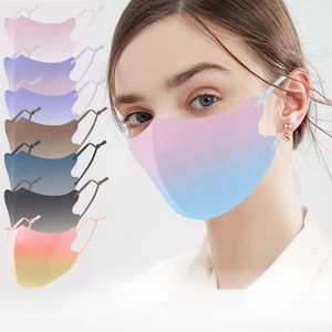 new!!Spot new ice silk mask washed 3D three-dimensional goddess printing gradient color dustproof and anti-hazemasks
