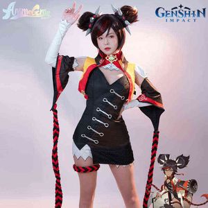 Anime Cos Xinyan Set completo Costumi Genshin Impact Suit Cosplay Gioco di animazione Parrucca in poliestere Gioco femminile Gioco di ruolo Puntelli J220720