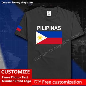 Filipinas Pilipinas Mens camiseta camisa personalizada fãs DIY Número da marca High Street Fashion Hip Hop Camiseta casual solta 220616