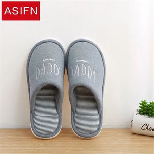ASIFN Mens Slippers Japanese Women Indoor Cotton Flip Flops Wood Winter Warm Couple Letters Nonslip Soft Bottom Zapatos Mujer 201026