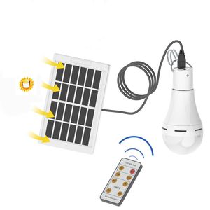 5 Funktionslägen Portable LED SOLAR LICLBS USB SOLARCHARGEABLE ENERGY BULB LAMP MED REMOTE CONTROLLER