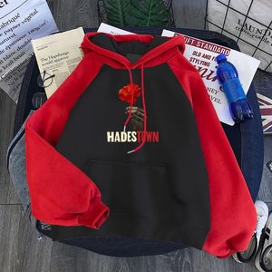 Hadestown 손 꽃 raglan 까마귀 2022 여성 플러스 크기 패션 여자 스웨터 후드 펑크 미학 풀오버 여성의 후드