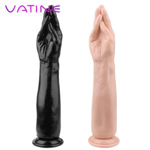 Vatine Super Big Silicone Dildos para Plug Anal Forma de Mão Artificial com Sucção Cup Butt Stuffed Sexy Brinquedos Mulheres Homens Homens Gay