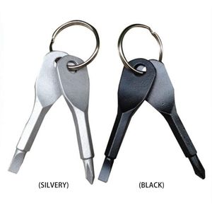 Portable Screwdrivers Keychain Outdoor Pocket Mini Screwdriver Set Key Ring With Slotted Hand Key Pendants 1000sets DAP476