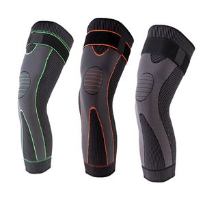 Elastisk knästödtryck bandage volleyboll långa kuddar svart silikon knäskydd täcker bästa staghylsa kuddar sport