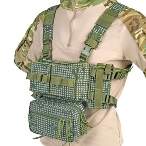 Hunting Jackets Tactical 3 Chest Rig Vest With Drop Down Pouch Cordura Nylon M4 AK Magazine Inserts Paintball Accessories
