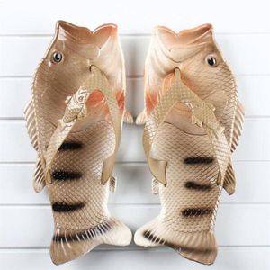 Wholesale child fish resale online - Slippers Fish Shoes Funny Frend Parent child Personality Fish type Creative Beach Flip flops Couple2806