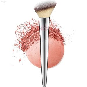 Makelloser Rougepinsel 227 Love Beauty, vollständig abgewinkelter Wangenrouge-Polierer, einzelner Make-up-Pinsel, versiegelte Verpackung mit Etikett, Konturformungspuder