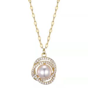 Модный дизайн Цветочное жемчужное Ожерелье Женщины Титановый Сталь Choker Ожерелье Ювелирные Изделия