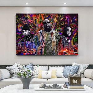 Graffiti Berühmte Hip-Hop-Stars Poster Und Drucke Porträt Wandbild Leinwand Malerei Wand Kunst Bilder Für Wohnzimmer Dekoration