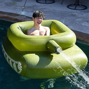 Piscina de tanque inflável Piscina de água flutuante Spray flutuante Removável acima da piscina de terra Toys de verão para crianças adultas