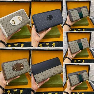 Designer klasyczny retro portfele kobiety moda pojedyncza litera zamka drukowana skórzana torebka długa biznesmeni