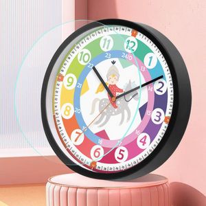 Wall Clocks Kids Clock Learning Educational Time Teaching Aids Toys Cute Bright Color Girl Children Cartoon BedroomWall