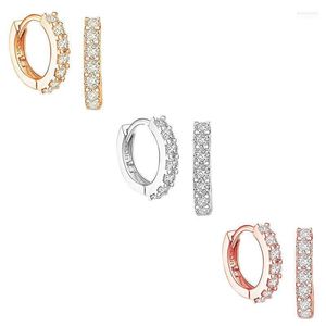 Hoop Huggie 3pairs modeörhängen för Stud Silver Crystal Circle Earring Women Making Jewelry Gift Wedding Party Engagement Moni222