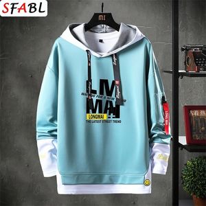 Sfabl serin patchwork sweatshirt erkekler hip hop hoodies uzun kollu kazak erkek kontrast renk sokak kıyafetleri hoodies erkek marka üstleri 201126