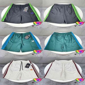 Men's Shorts Blend Color Needles Shorts 2022 Men Women High Street 1 1 Nylon Needles Mesh Shorts Leg Butterfly AWGE Track Breeches T220825