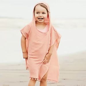 Bebek Kız Erkek Kapşonlu Pelerin Çocuklar Katı Renk Şal Eşarp Ins Çocuk Püskül Ponco Ponço Giyim Renkleri