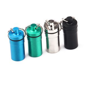 Rökning Hosah Pipe 40mm Metal Aluminium Cigarettfodral Personlig bärbar förvaringsanordning Portabel dold vattentät låda