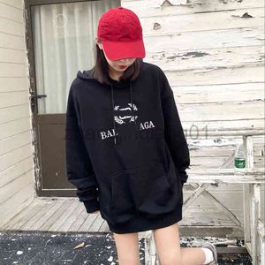 Designer Balanciagas Hoodie Oversized Vintage Luxe Black Paris Fashion Brand B Family Hoodie Loose Casual Pure Cotton Wave Men's And Women's Lovers Tee