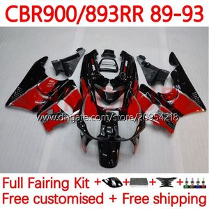 Body Kit för Honda CBR 893RR 900RR CBR893 CBR 900 893 RR CC 89-97 BOODYWORK 119NO.10 893CC CBR893RR 89 90 91 92 93 CBR900RR 1989 1990 1991 1992 1993 FAIRING ACTION RED