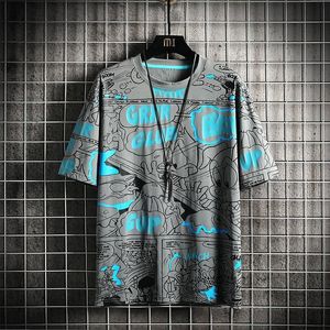 Camisetas masculinas de verão cartoon de espuma de espuma de impressão personalizada de manga curta