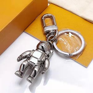 Ashion New Stainless Steel Spaceman Key Ring Luxury Designer Keychain 자체 방어 고품질 동전 지갑 키 체인 펜던트 Access265Z