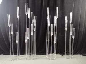 Candle Holders Style Centrum ślubne Crystal Candelabra na imprezę i Mariage Flower Vases Condyncandle